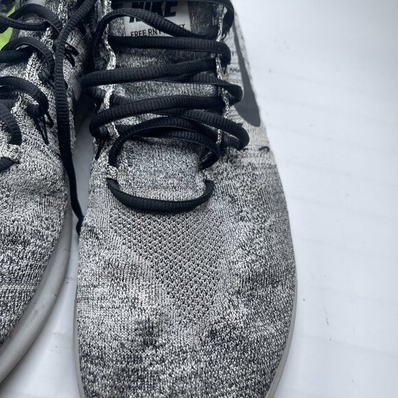 Nike Free RN Flyknit White Black Oreo Men’s Running Shoes 880843-101 Size 13 - Picture 14 of 16